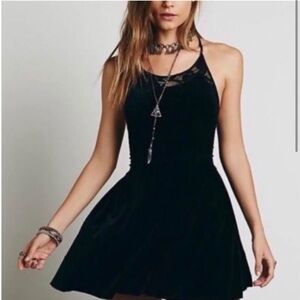 Free People Black Velvet Nightshade minidress